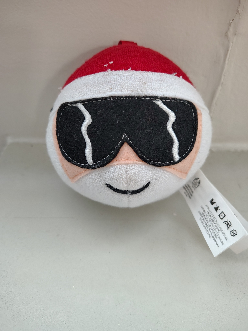 The Body Shop Holiday Santa Plush Ornament with Sunglasses - Red & White